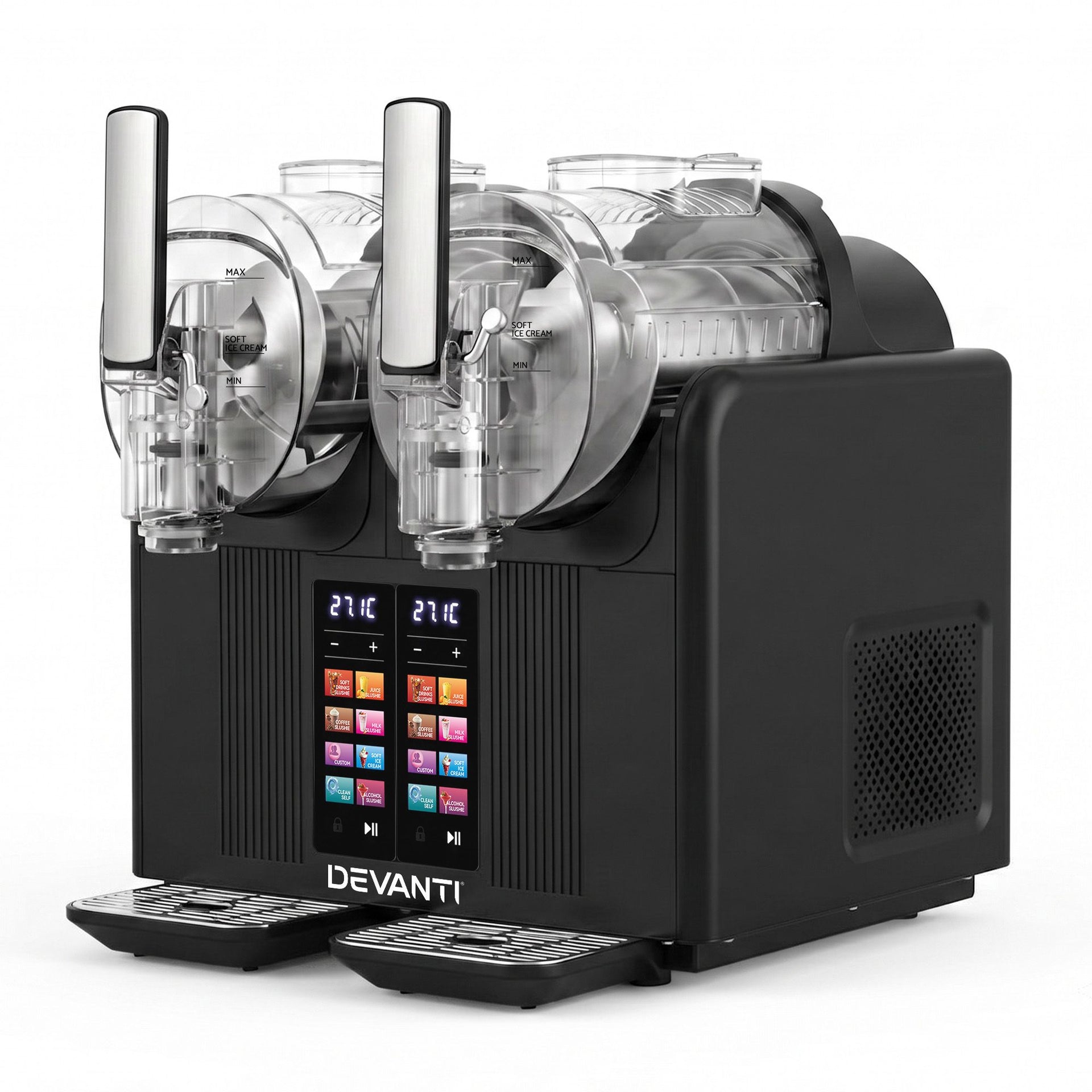 Devanti Slushie Machine 4L Dual Tanks Frozen Drink Ice Cream Maker Awezingly