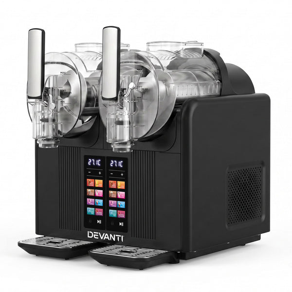 Devanti Slushie Machine 4L Dual Tanks Frozen Drink Ice Cream Maker Awezingly