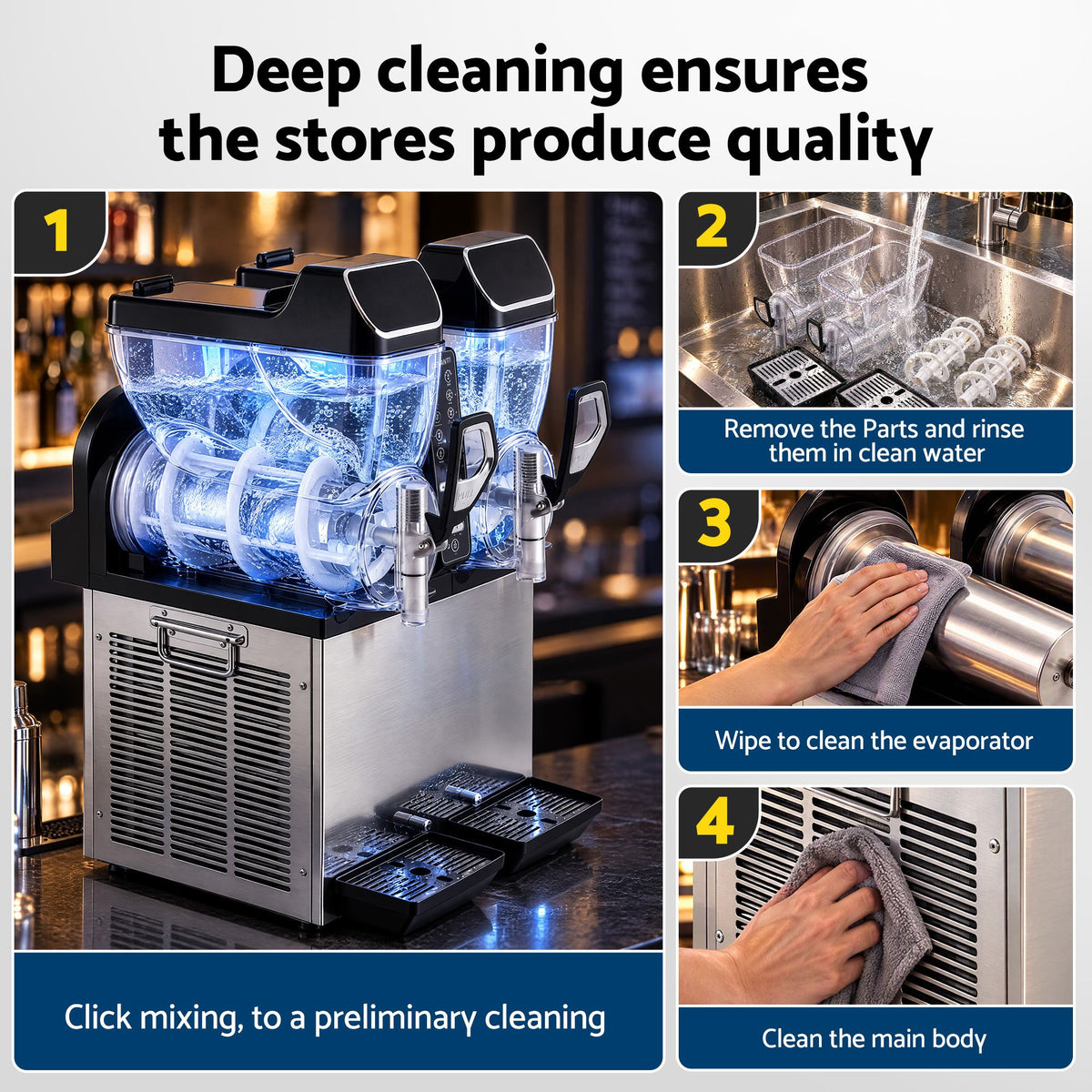 Devanti Commercial Slushie Machine 15L x2 Frozen Drink Maker Dual Tank Silver Awezingly