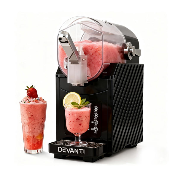 Devanti 1.8L Slushie Machine Maker Frozen Smoothies Milkshakes Black Awezingly