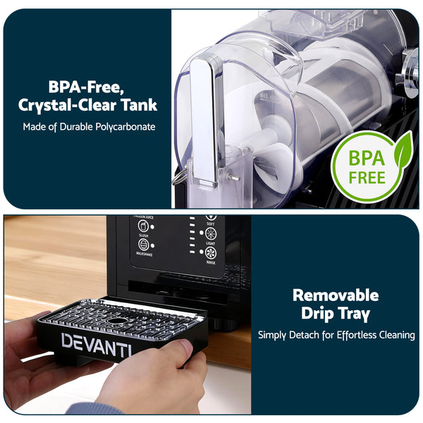 Devanti 1.8L Slushie Machine Maker Frozen Smoothies Milkshakes Black Awezingly