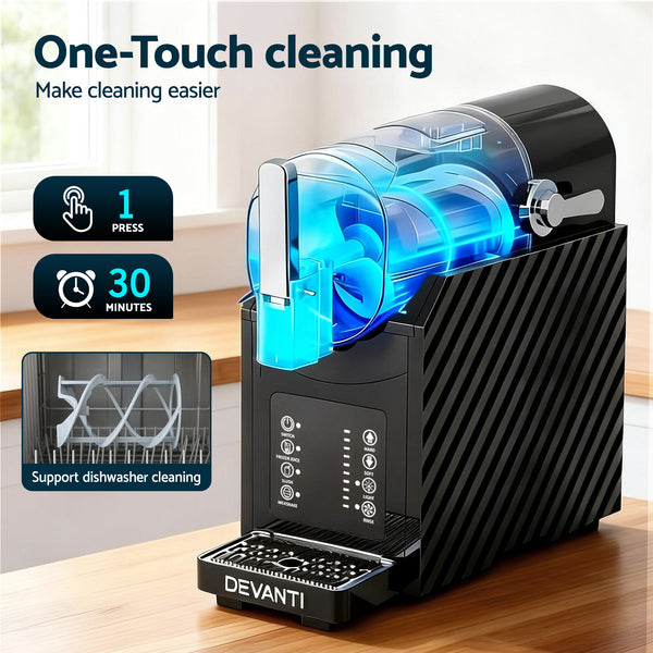 Devanti 1.8L Slushie Machine Maker Frozen Smoothies Milkshakes Black Awezingly