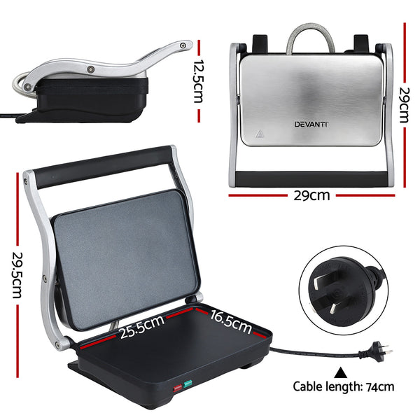 Devanti 3 in 1 Sandwich Maker Steak Press Grill 1000W Awezingly