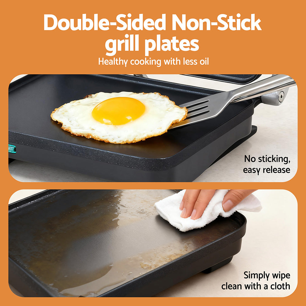 Devanti 3 in 1 Sandwich Maker Steak Press Grill 1000W Awezingly