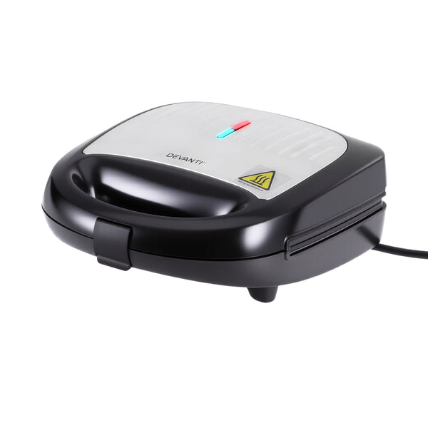 Devanti 3-in-1 Sandwich Press Waffle Maker Panini Press Grill 850W Awezingly