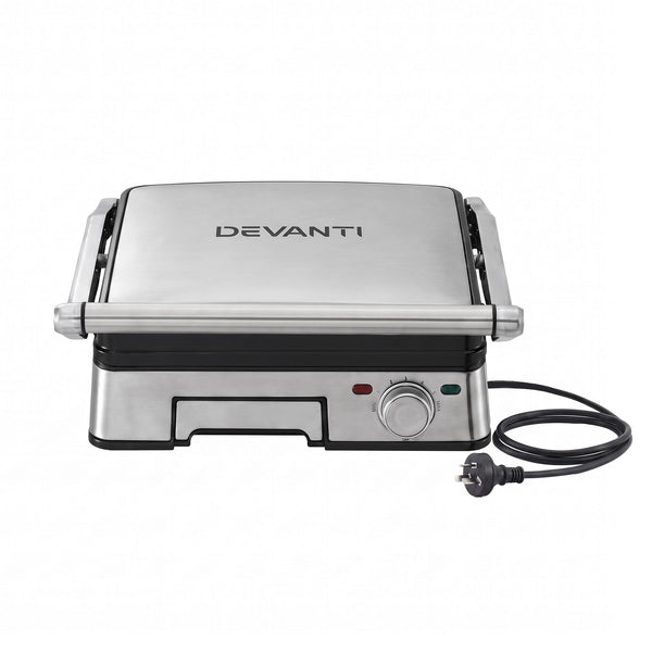 Devanti 2000W 3-in-1 Panini Press Grill Sandwich Maker 180° Open 4 Slice Awezingly