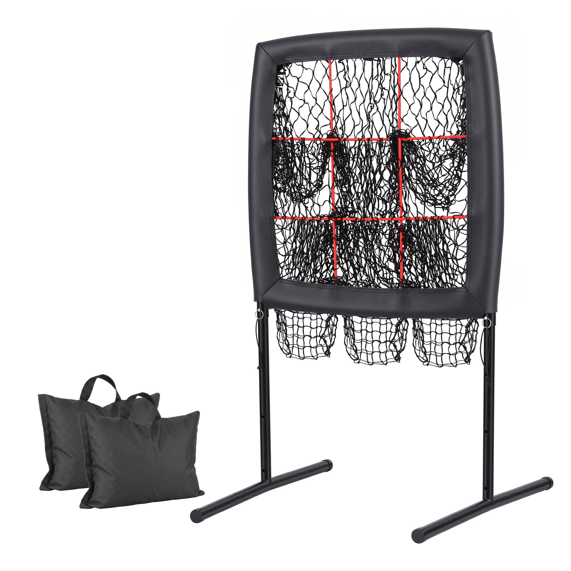 Everfit Baseball Pitching Net Training Target Softball Practice 9 Hole Black Awezingly