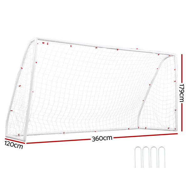 Everfit 12FT Soccer Football Goal Net UPVC Frame with PE Mesh Weatherproof Portable Goals for Backyard Training Competitive Play Everfit