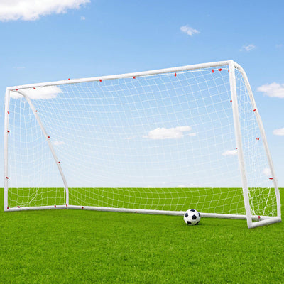 Everfit 12FT Soccer Football Goal Net UPVC Frame with PE Mesh Weatherproof Portable Goals for Backyard Training Competitive Play
