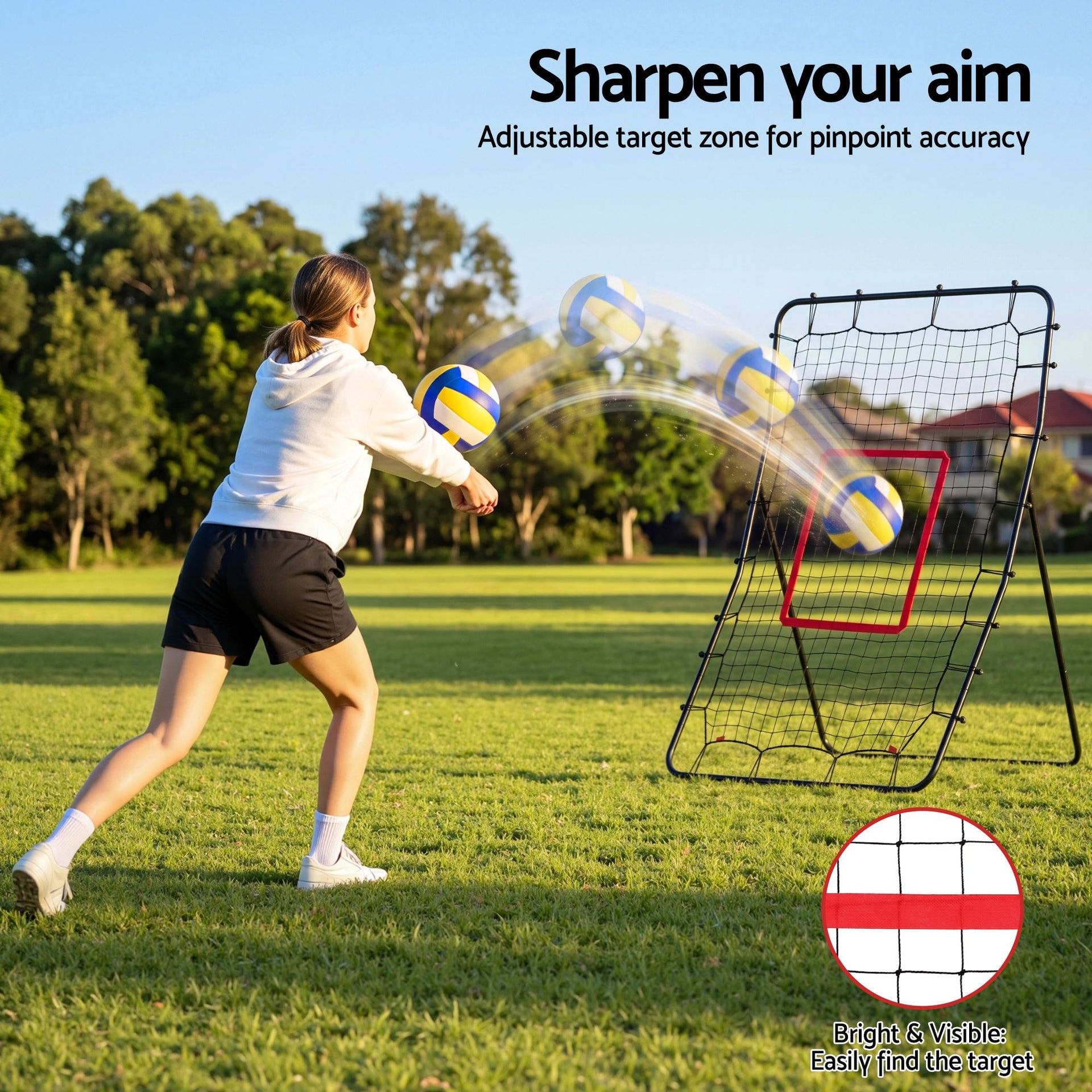 Everfit Baseball Rebounder Net Pitching Practice Target Screen 143cm Awezingly