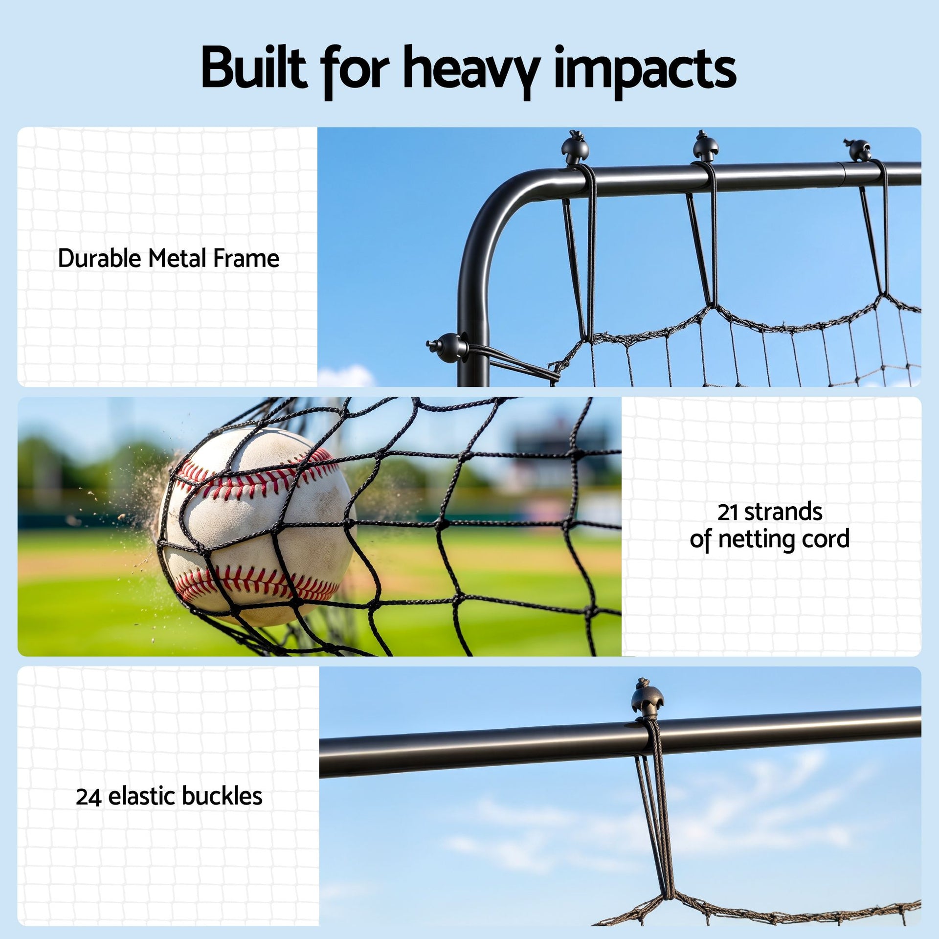 Everfit Baseball Rebounder Net Pitching Practice Target Screen 143cm Awezingly