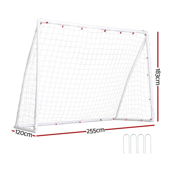Everfit 8FT Soccer Football Goal Net UPVC Frame with PE Mesh Weatherproof Portable Goals for Backyard Training Competitive Play Everfit