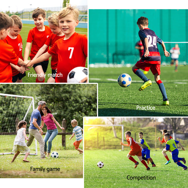 Everfit 8FT Soccer Football Goal Net UPVC Frame with PE Mesh Weatherproof Portable Goals for Backyard Training Competitive Play Everfit