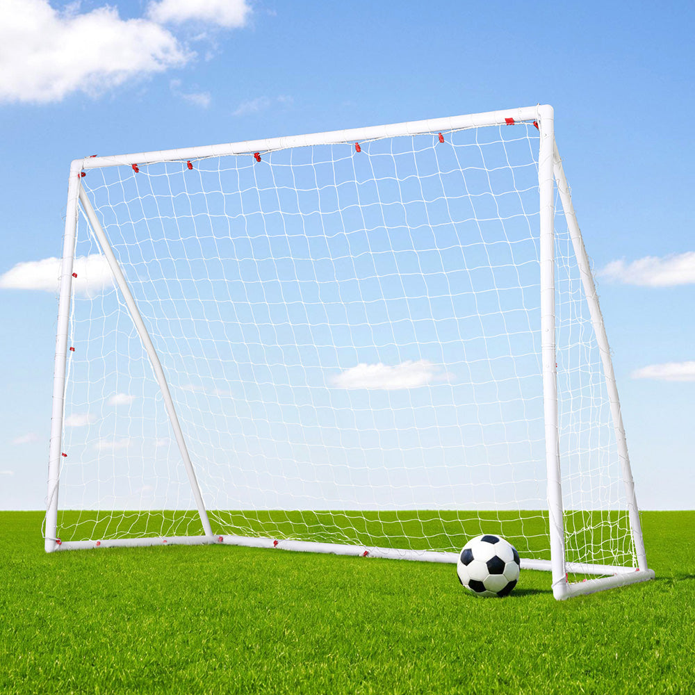 Everfit 8FT Soccer Football Goal Net UPVC Frame with PE Mesh Weatherproof Portable Goals for Backyard Training Competitive Play Everfit