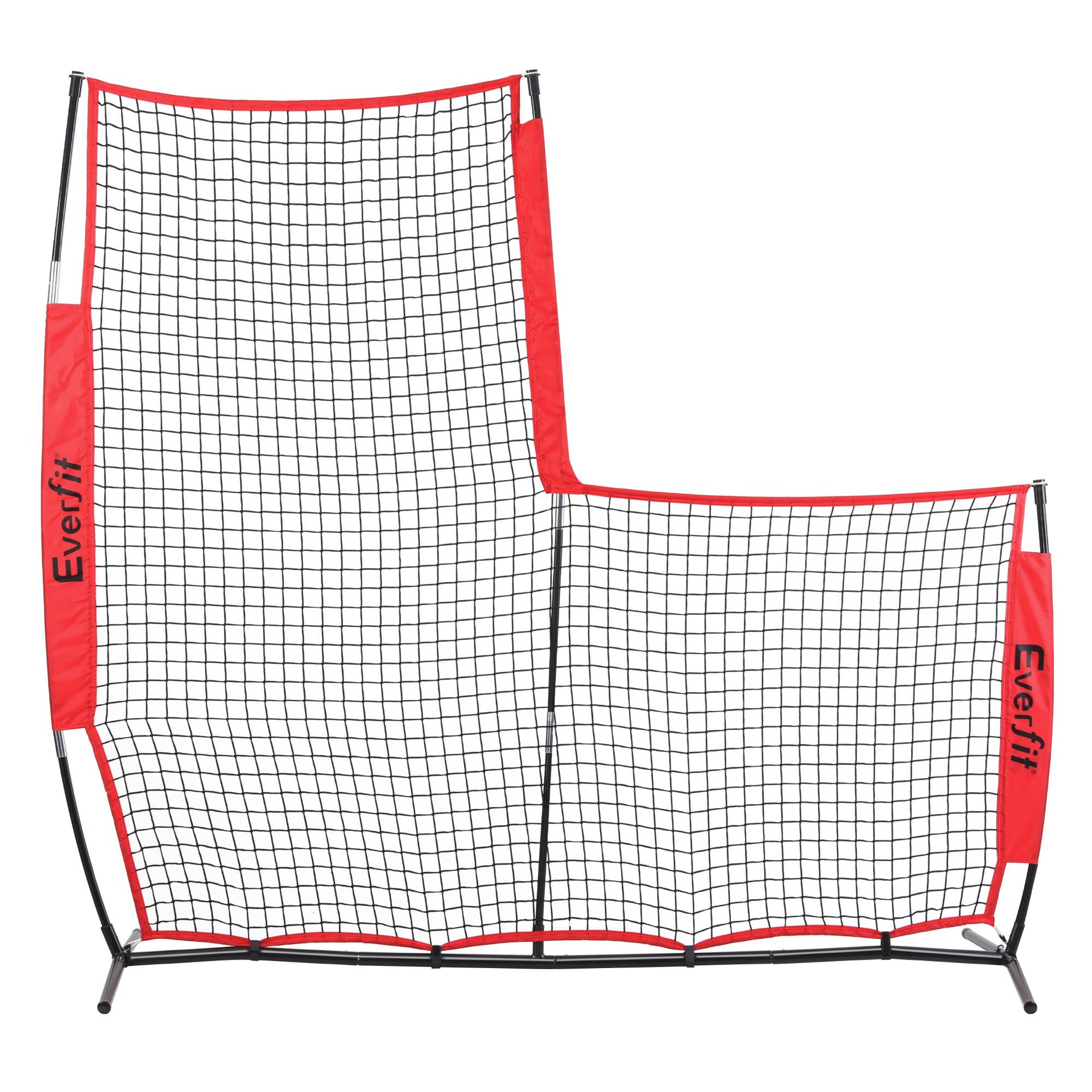 Everfit Baseball Pitching Net L Screen Softball Practice Portable Black Awezingly