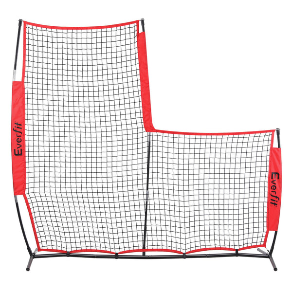 Everfit Baseball Pitching Net L Screen Softball Practice Portable Black Awezingly