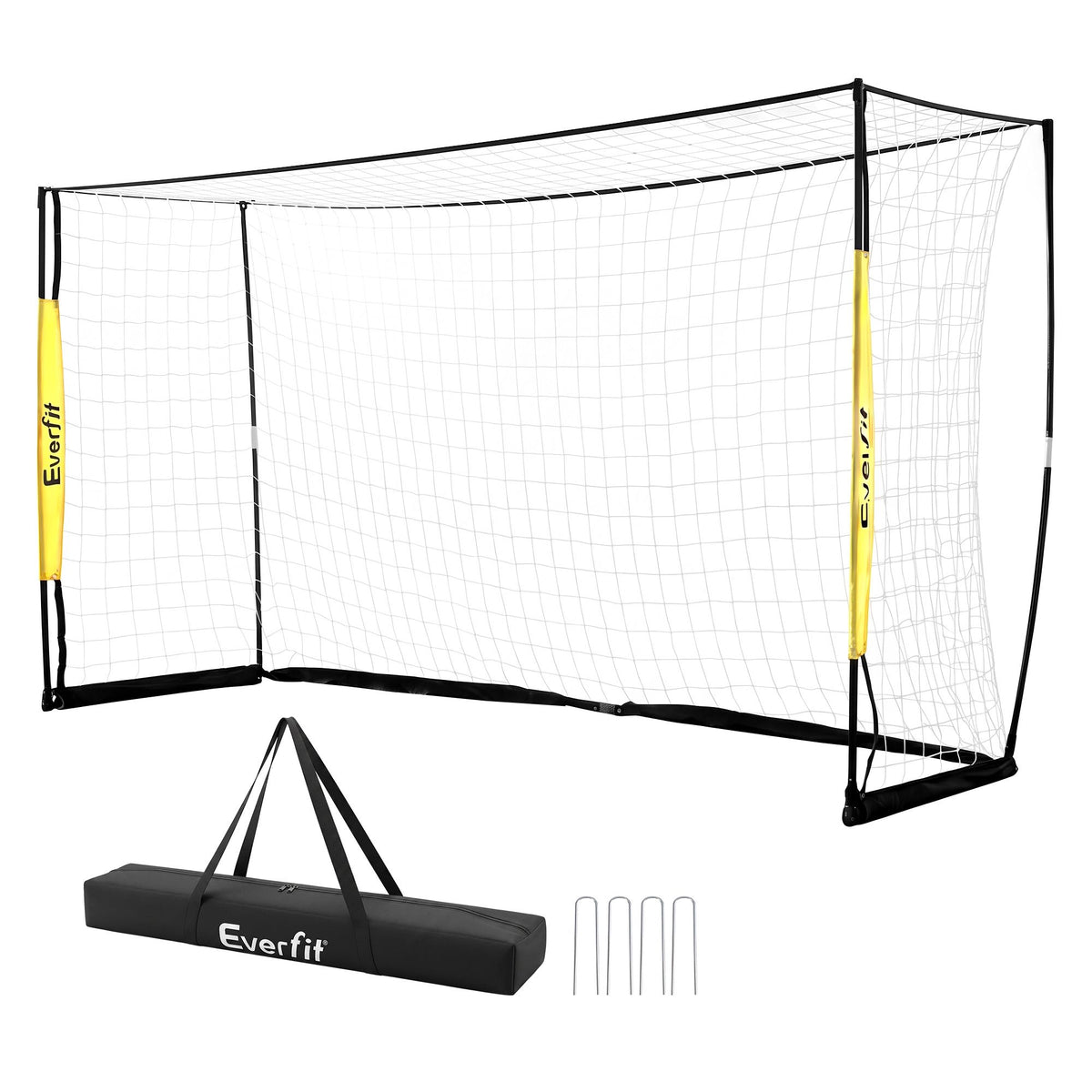 Everfit Portable Soccer Goal Net Fibreglass Polyester 12x6ft Awezingly