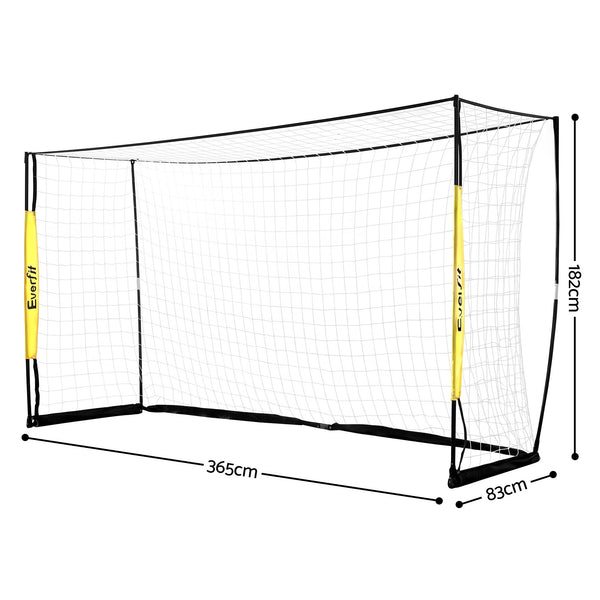 Everfit Portable Soccer Goal Net Fibreglass Polyester 12x6ft Awezingly