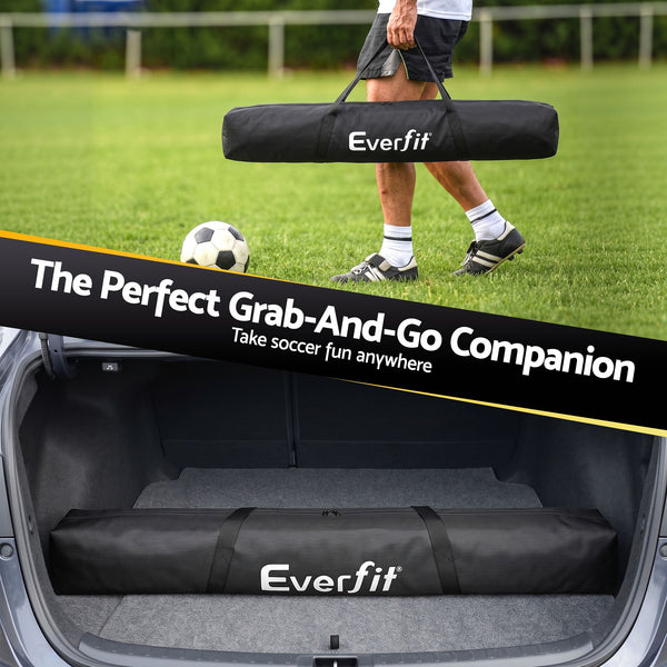 Everfit Portable Soccer Goal Net Fibreglass Polyester 12x6ft Awezingly