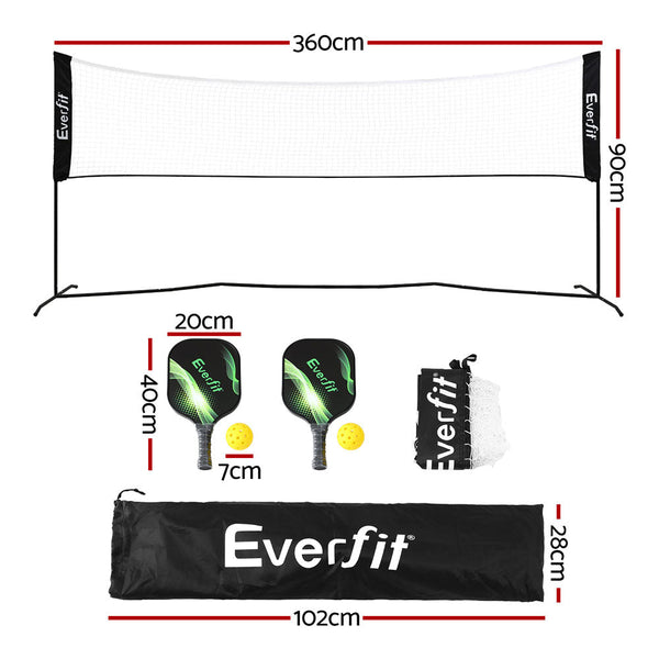 Everfit 3.6M Badminton Tennis Net Portable Volleyball Kit Adjustable Height Everfit
