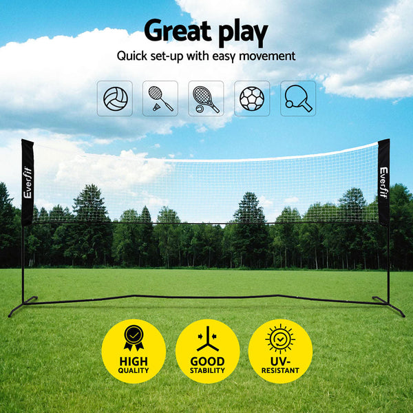 Everfit 3.6M Badminton Tennis Net Portable Volleyball Kit Adjustable Height Everfit
