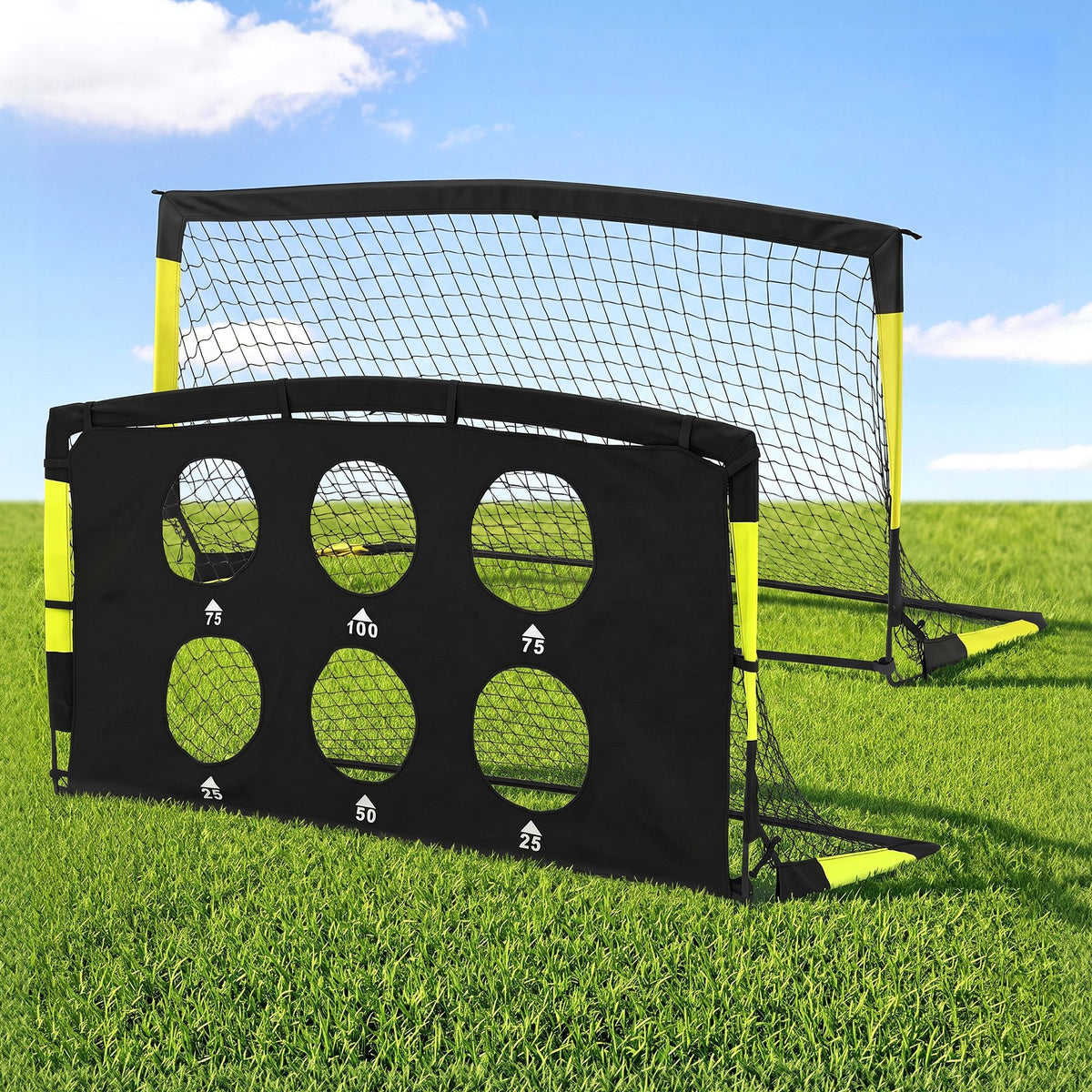 Everfit Pop Up Soccer Goals 2 Piece Set Target Net Kids Indoor Outdoor Awezingly