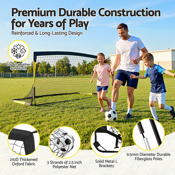 Everfit Pop Up Soccer Goals 2 Piece Set Target Net Kids Indoor Outdoor Awezingly