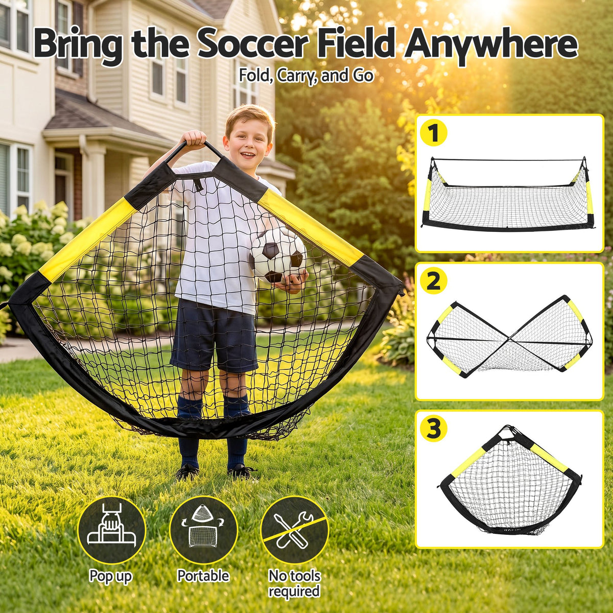 Everfit Pop Up Soccer Goals 2 Piece Set Target Net Kids Indoor Outdoor Awezingly
