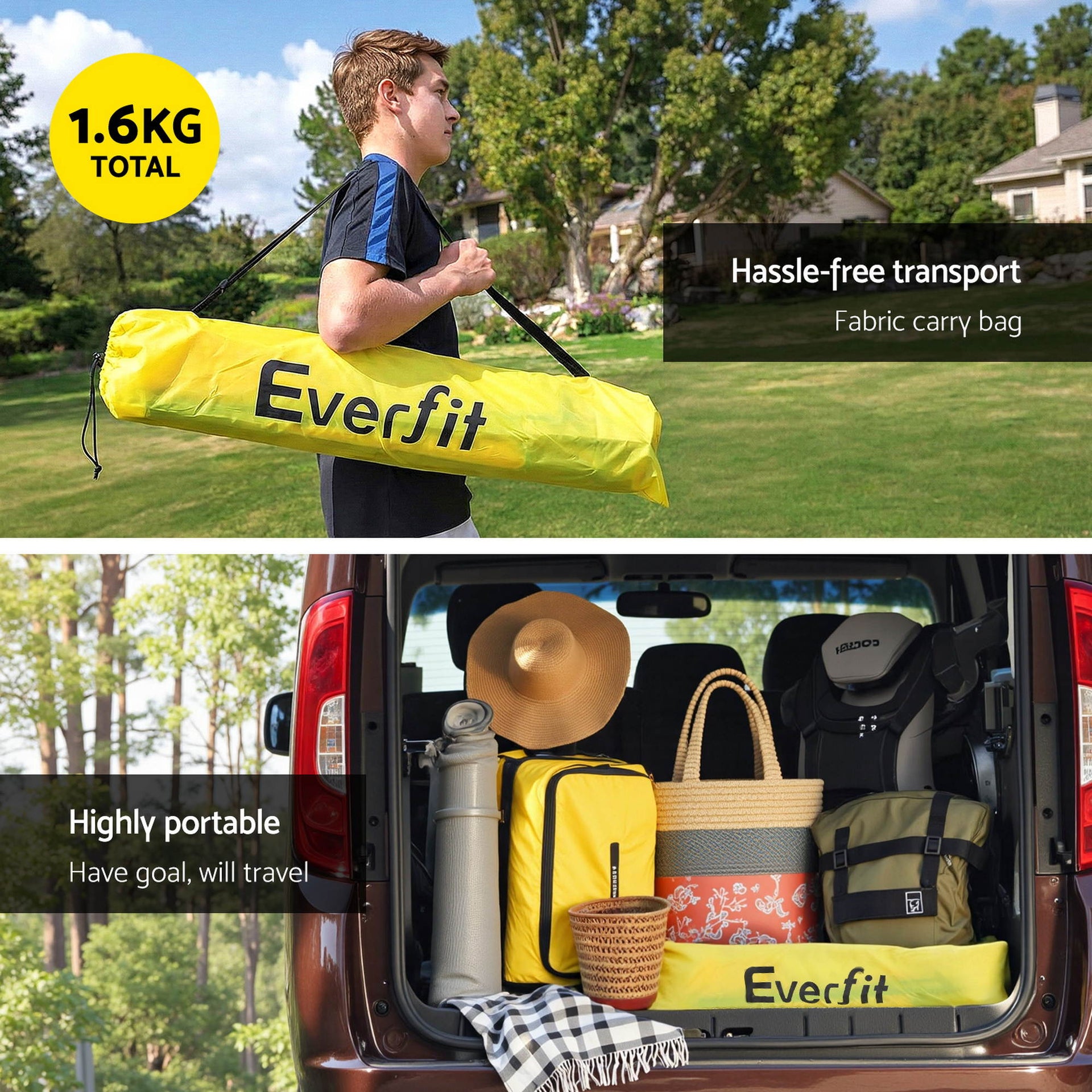 Everfit 2m Football Soccer Net Portable Goal Net Rebounder Sports Training Awezingly