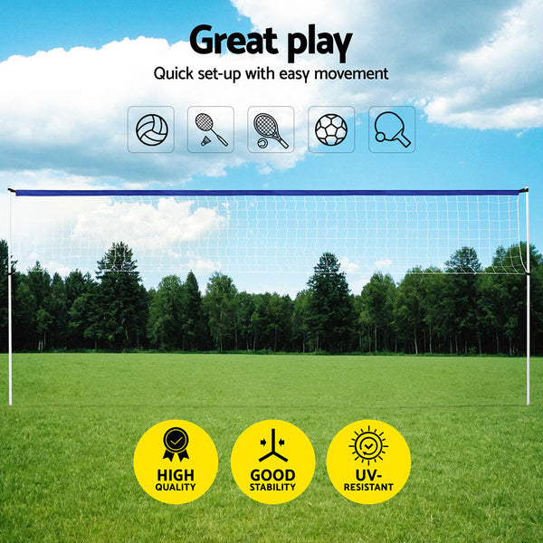 Everfit 6M Portable Volleyball Net Set Adjustable Height Multi-Sport Net with Ball and Bag Awezingly