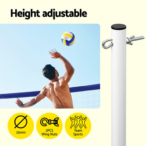 Everfit 6M Portable Volleyball Net Set Adjustable Height Multi-Sport Net with Ball and Bag Awezingly