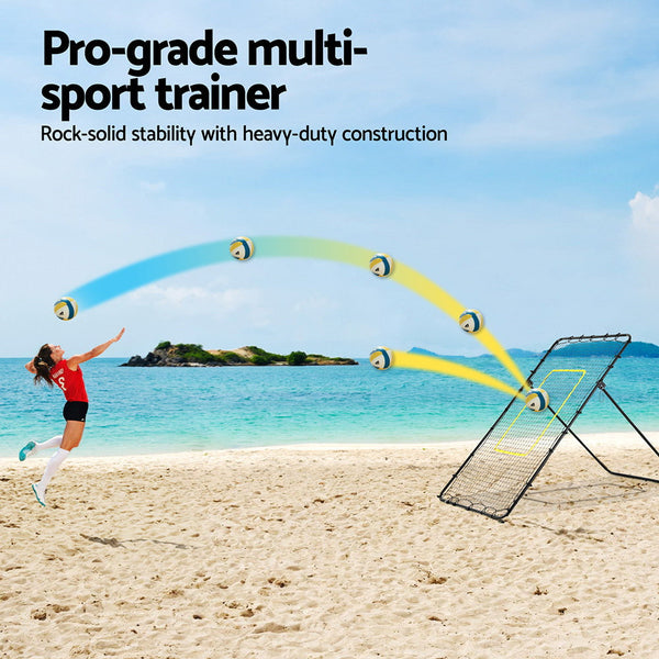 Everfit 7ft 2.1M Volleyball Net Football Baseball Goal Netting with Frame Angle Adjustable Rebounder Awezingly