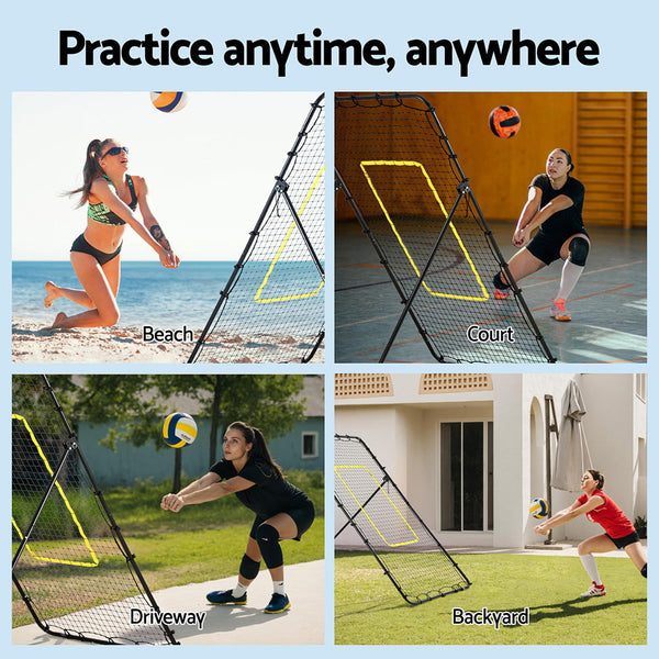 Everfit 7ft 2.1M Volleyball Net Football Baseball Goal Netting with Frame Angle Adjustable Rebounder Awezingly