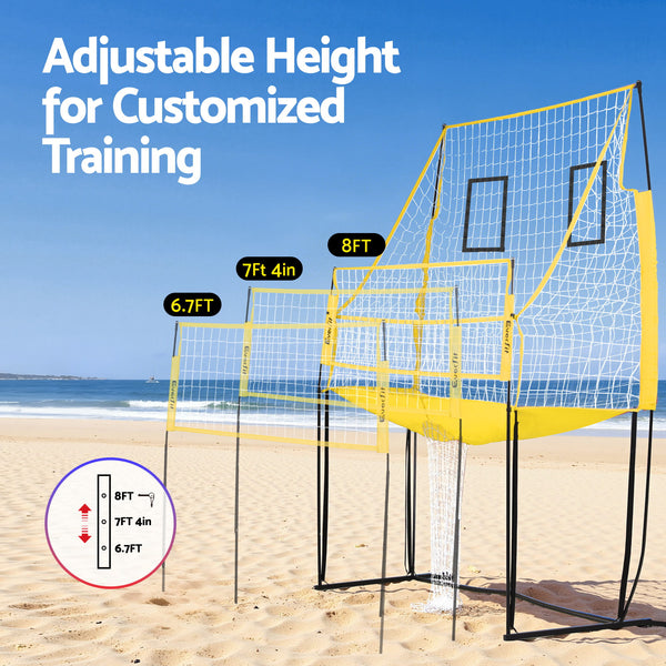 Everfit 8ft Volleyball Net Free-standing Adjustable Height Portable with Ball and Bag Awezingly