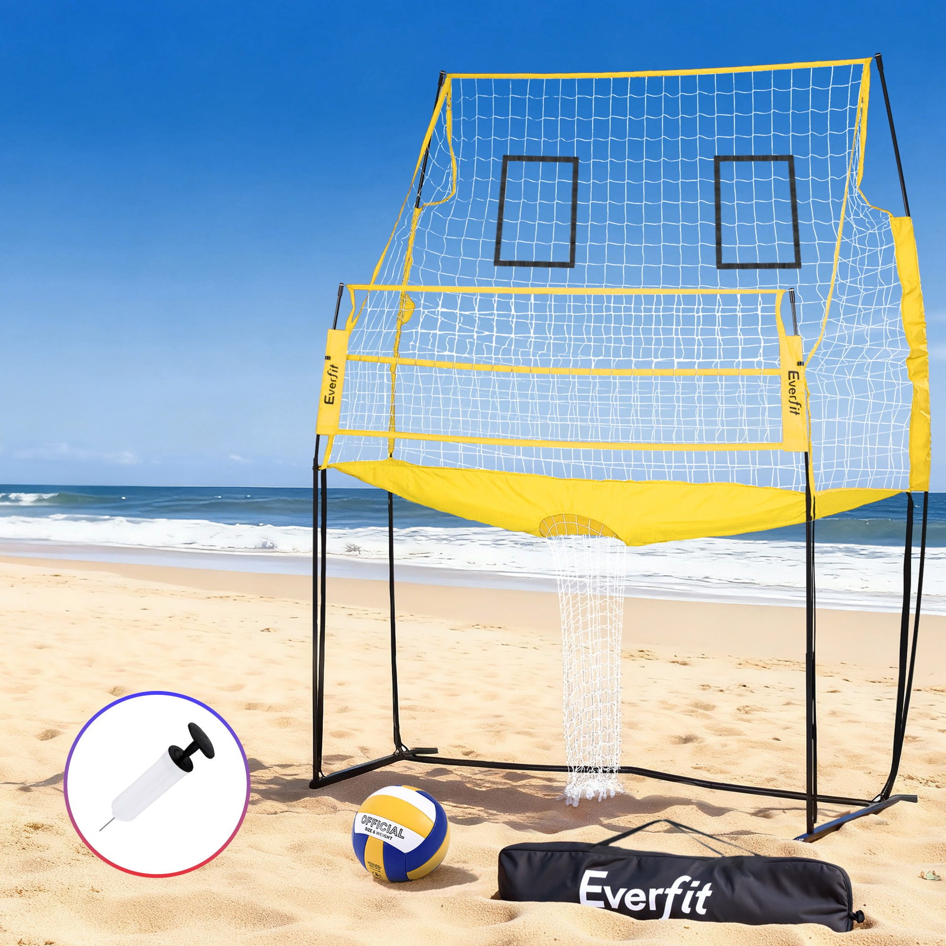Everfit 8ft Volleyball Net Free-standing Adjustable Height Portable with Ball and Bag Awezingly