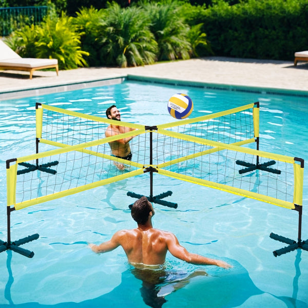 Everfit Water Volleyball Net Set Portable Swimming Pool Nets Game 4 Anchor Bags Awezingly