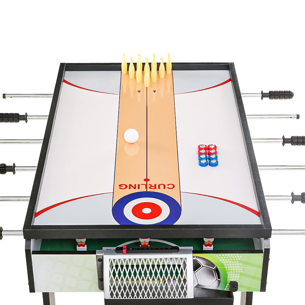 4-in-1 Games Table Soccer Foosball Table Tennis Bowling Shuffleboard Party Gift Unique