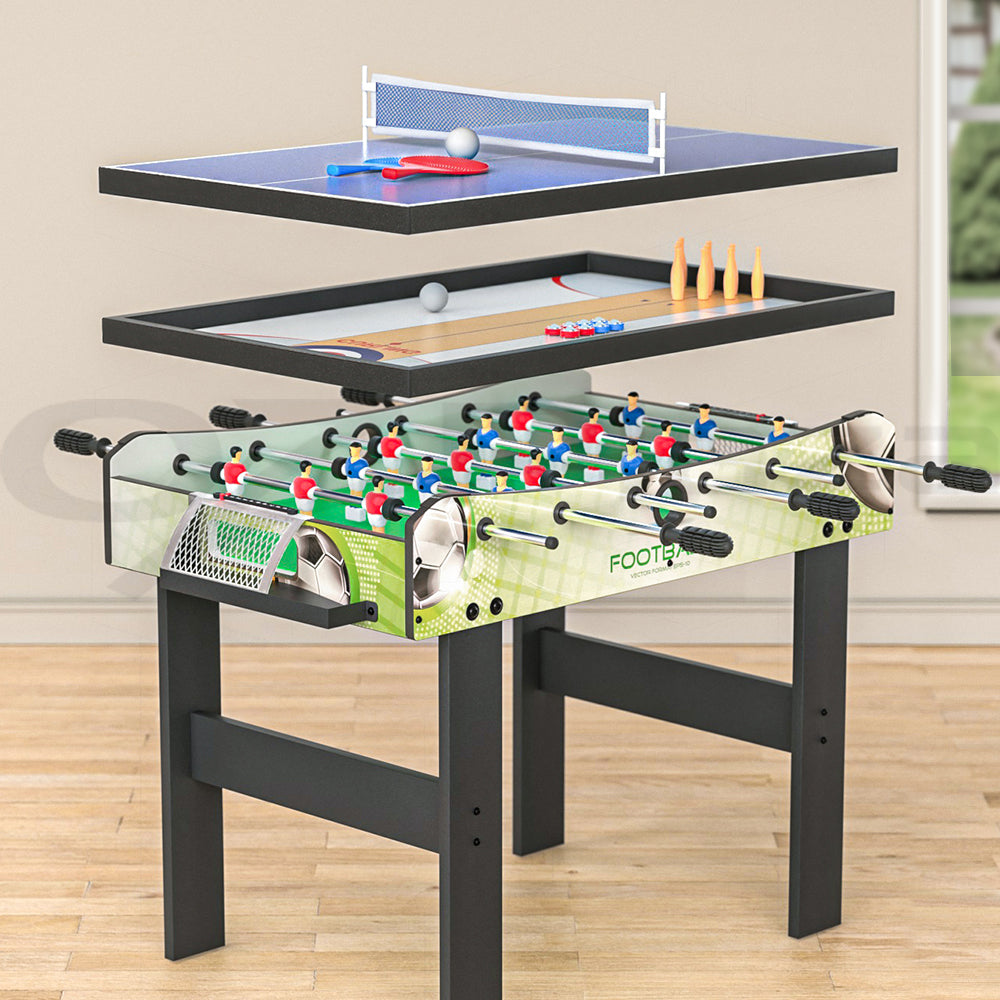4-in-1 Games Table Soccer Foosball Table Tennis Bowling Shuffleboard Party Gift Unique