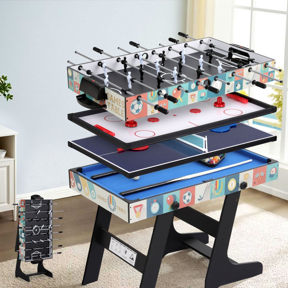 4-in-1 Soccer Table Foldable Game Foosball Table Tennis Pool Hockey Unique