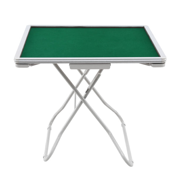 Folding Mahjong Table for Home with 4 Drawers and Cup Holders Green Unique