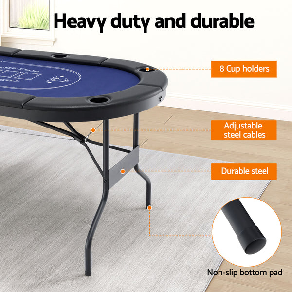 Poker Table Top Folding Poker Table 8 Player 183cm Unique