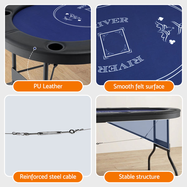Poker Table Top Folding Poker Table 8 Player 183cm Unique