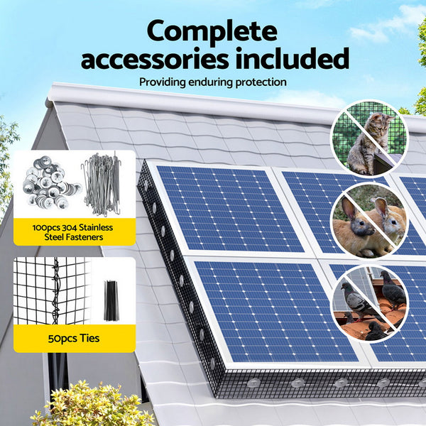 Gardeon 20cm x 30M Solar Panel Bird Guard Mesh Critter Guard Roll Kit with Rust-Proof PVC Coating Gardeon