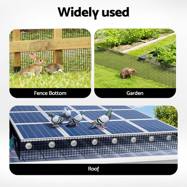 Gardeon 20cm x 30M Solar Panel Bird Guard Mesh Critter Guard Roll Kit with Rust-Proof PVC Coating Gardeon