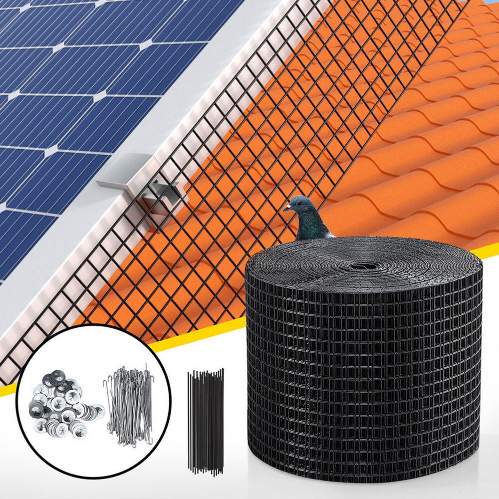 Gardeon 20cm x 30M Solar Panel Bird Guard Mesh Critter Guard Roll Kit with Rust-Proof PVC Coating Gardeon