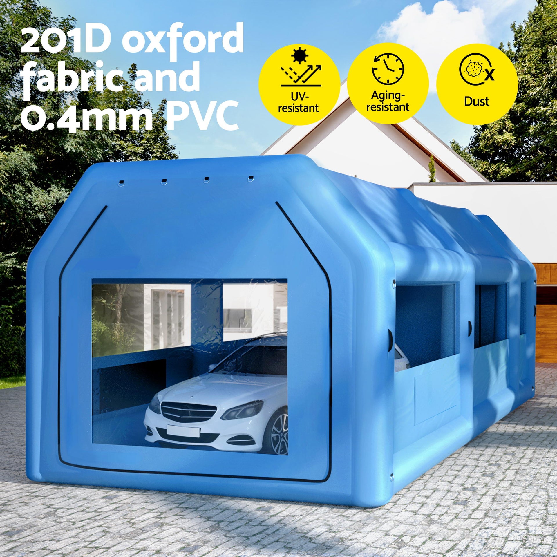 Giantz Inflatable Spray Booth Car Paint Tent 1000X500X350cm 2 Blowers Filter Mobile Garage Workstation Awezingly