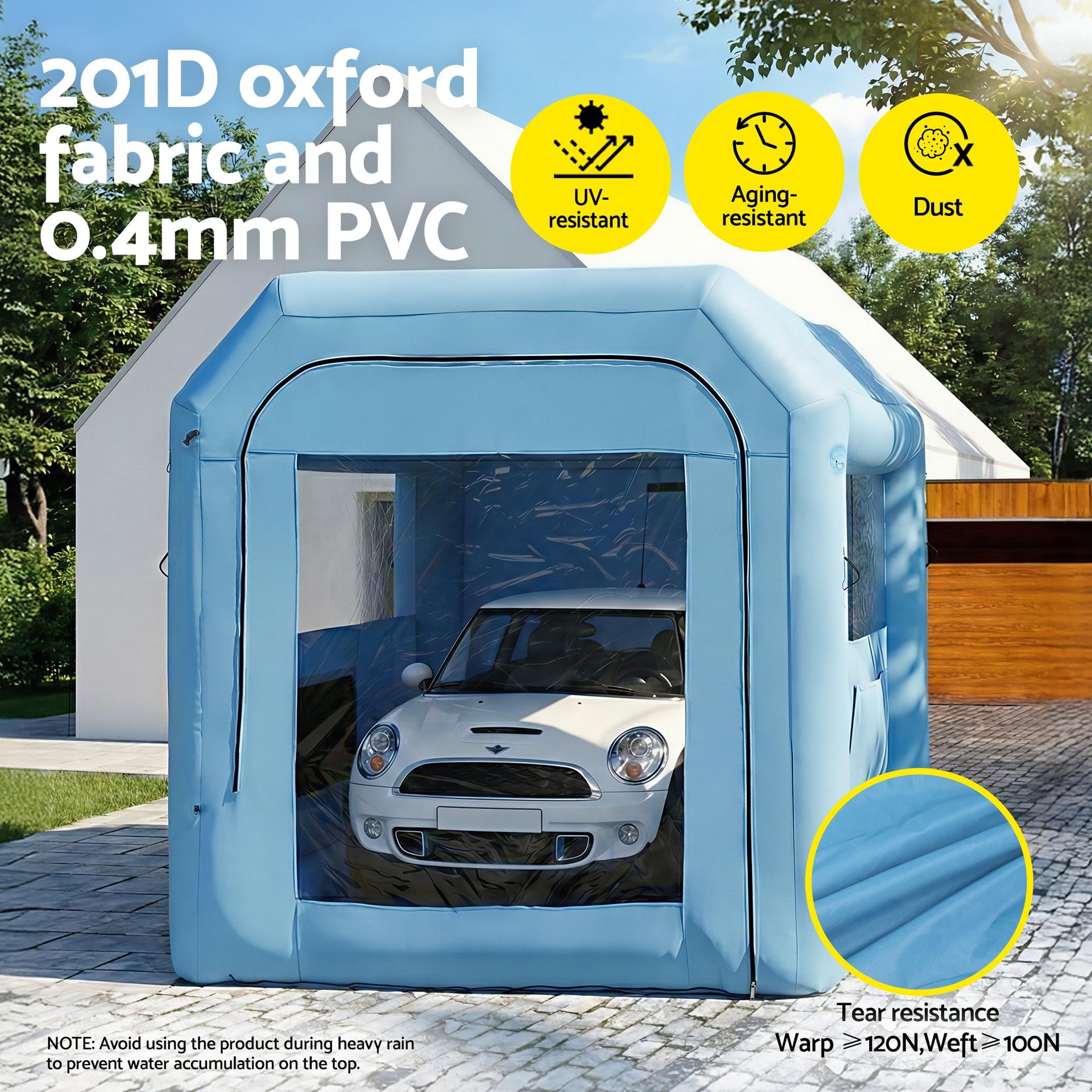 Giantz Inflatable Paint Booth 2.5X2.5X3M Inflatable Spray Booth with 550W Powerful Blower and Air Filter System, Round Roof with Light Hook, for Painting Bicycle, Motorcycle, Furniture Refinishing DIY Awezingly