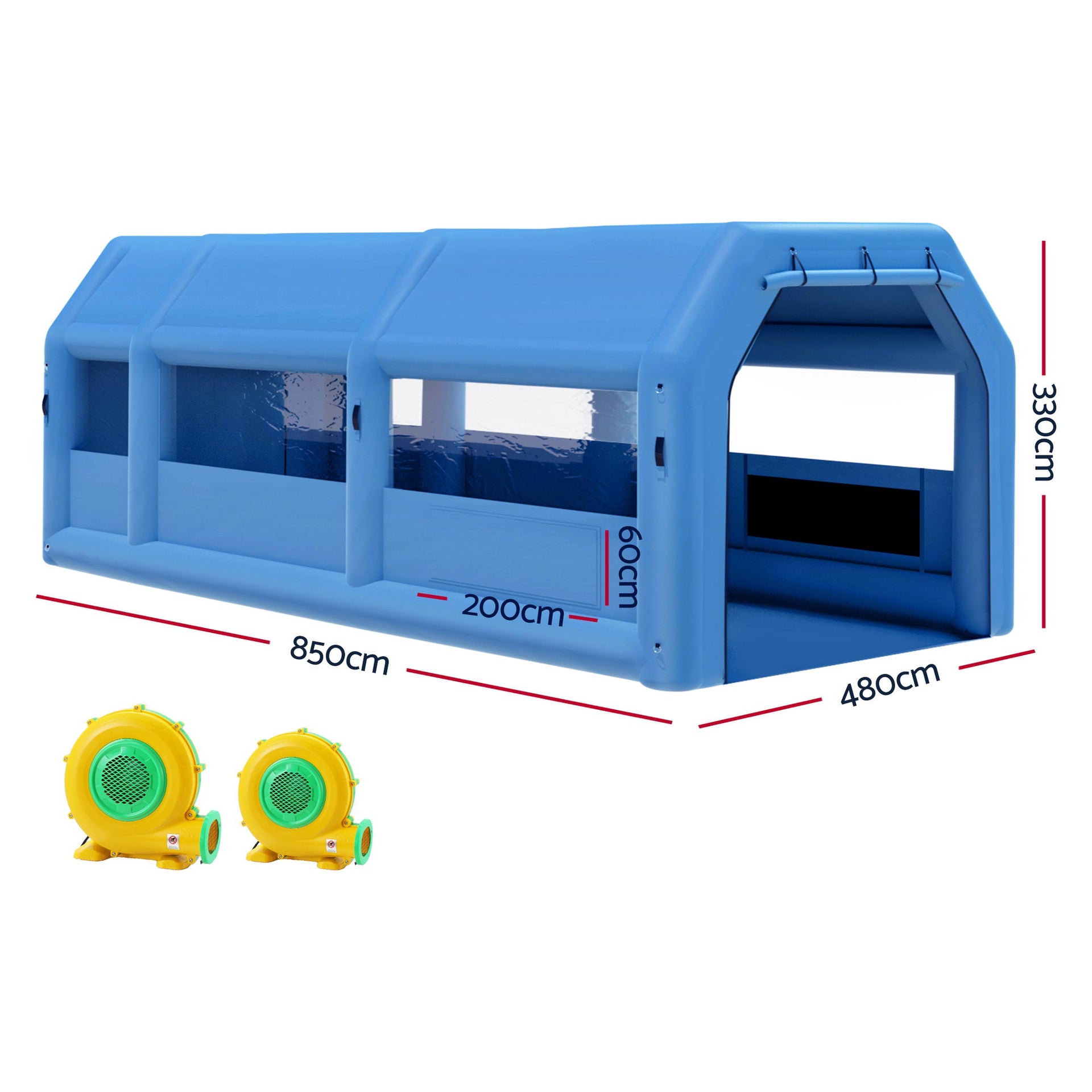 GIANTZ Inflatable Spray Booth Car Paint Tent 8.5x4.8m 2 Blowers Filter Mobile Garage Workstation Awezingly
