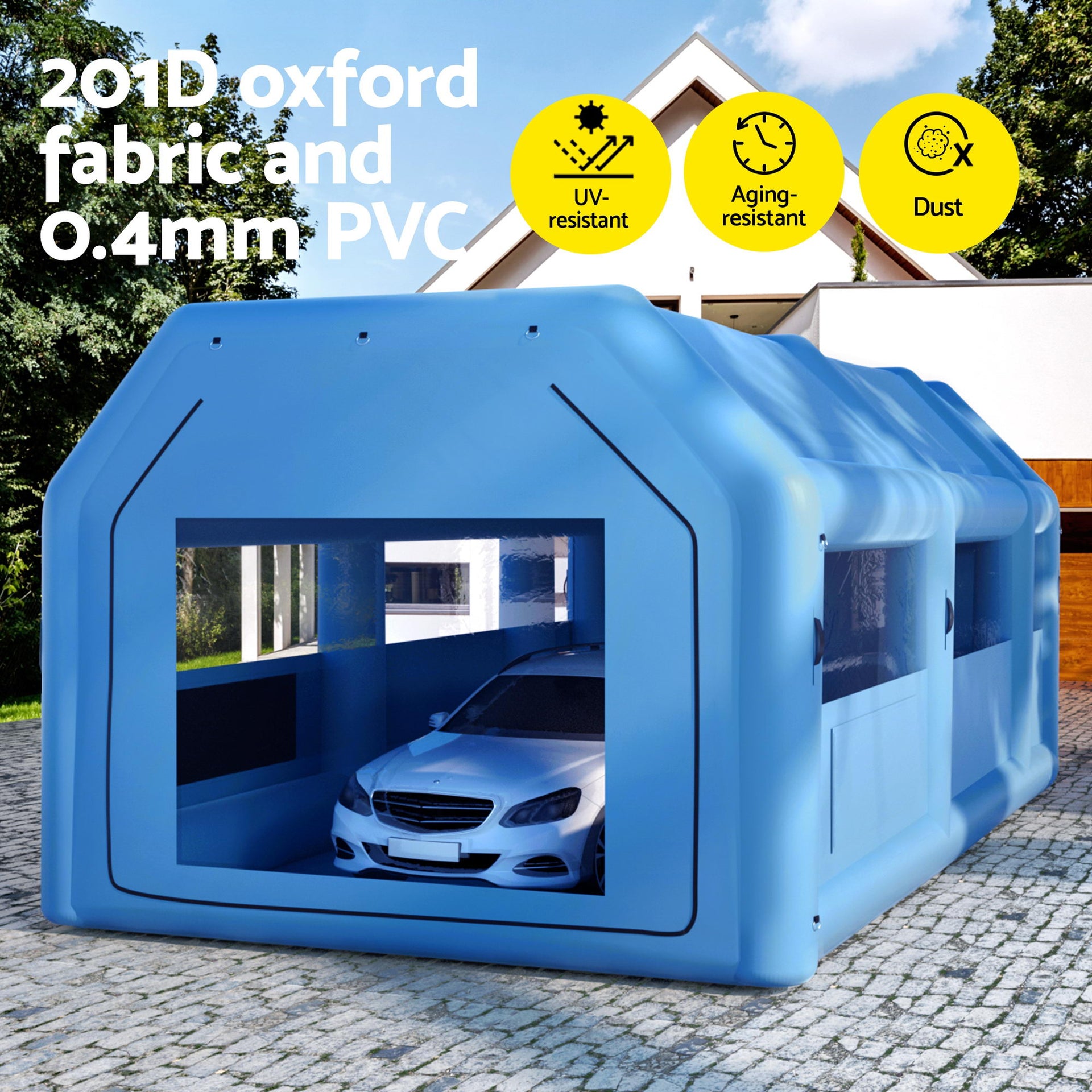 GIANTZ Inflatable Spray Booth Car Paint Tent 8.5x4.8m 2 Blowers Filter Mobile Garage Workstation Awezingly