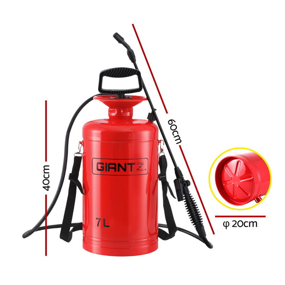 Giantz Weed Sprayer Pressure 7L Shoulder Pesticide Metal Giantz